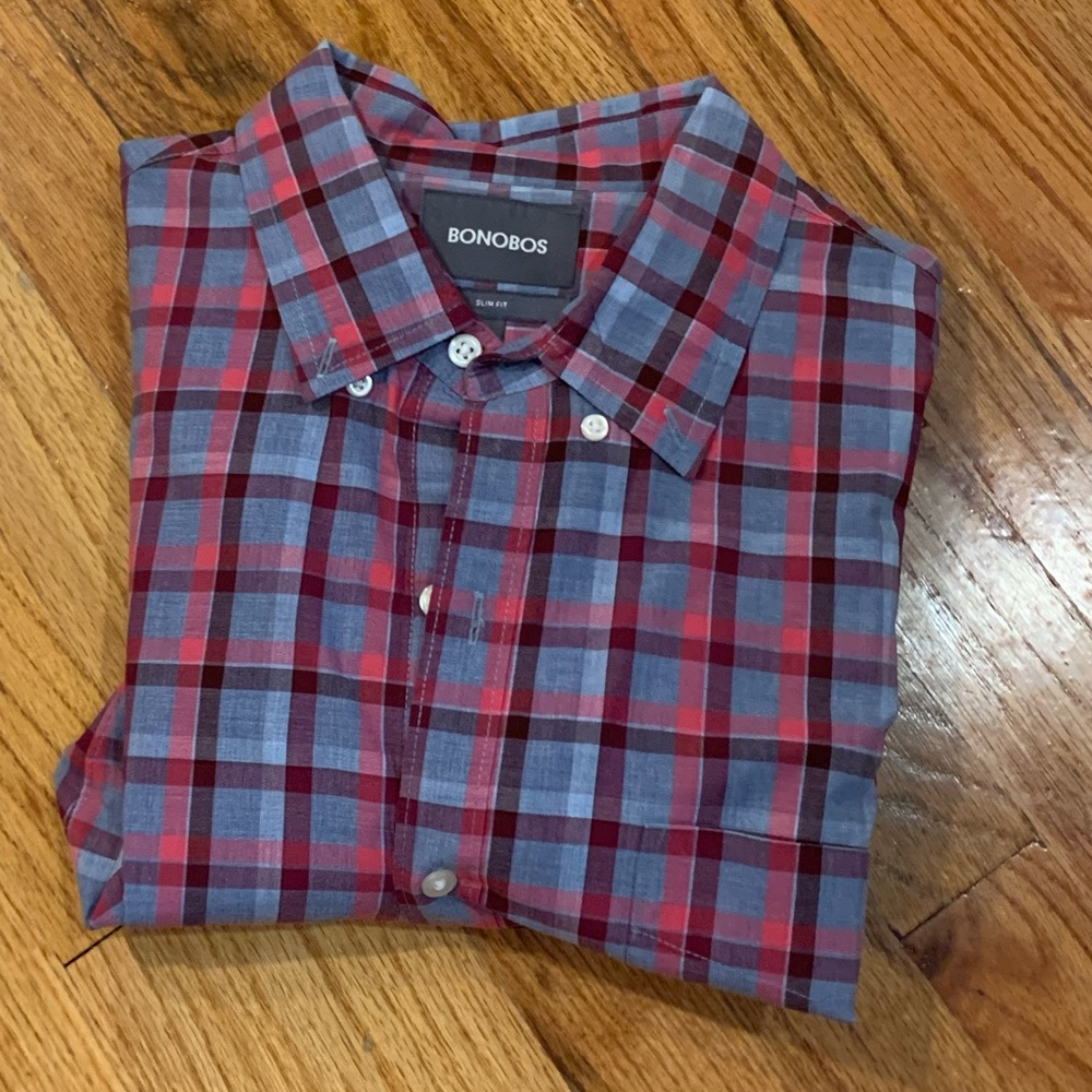 EUC casual button down slim fit shirt